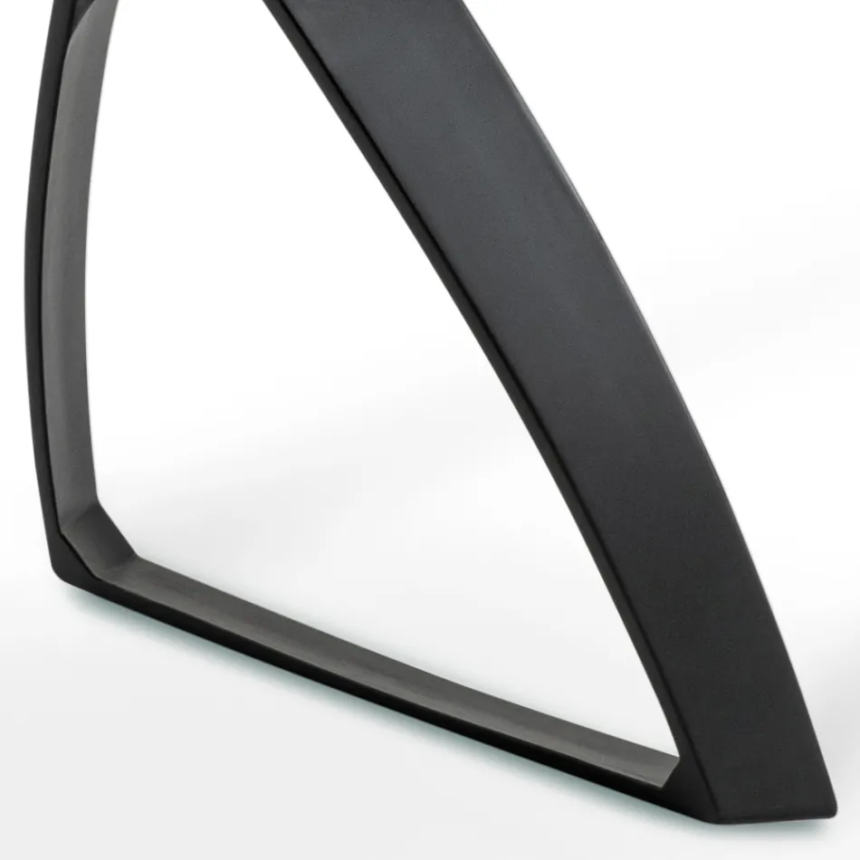 Stół prostokątny z blatem z forniru dębowego i aluminiową podstawą - Logan Viadurini