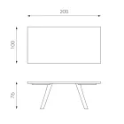 Stół prostokątny z blatem z forniru dębowego i aluminiową podstawą - Logan Viadurini