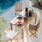 Prostokątny stół ogrodowy o konstrukcji z drewna tekowego Made in Italy - Sleepy Viadurini