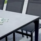 Prostokątny stół ogrodowy z aluminium i kamionki - Lunara Viadurini