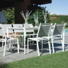 Prostokątny stół ogrodowy z aluminium i kamionki - Lunara Viadurini