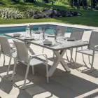 Prostokątny stół ogrodowy z aluminium i szarej żywicy - Nuvia Viadurini