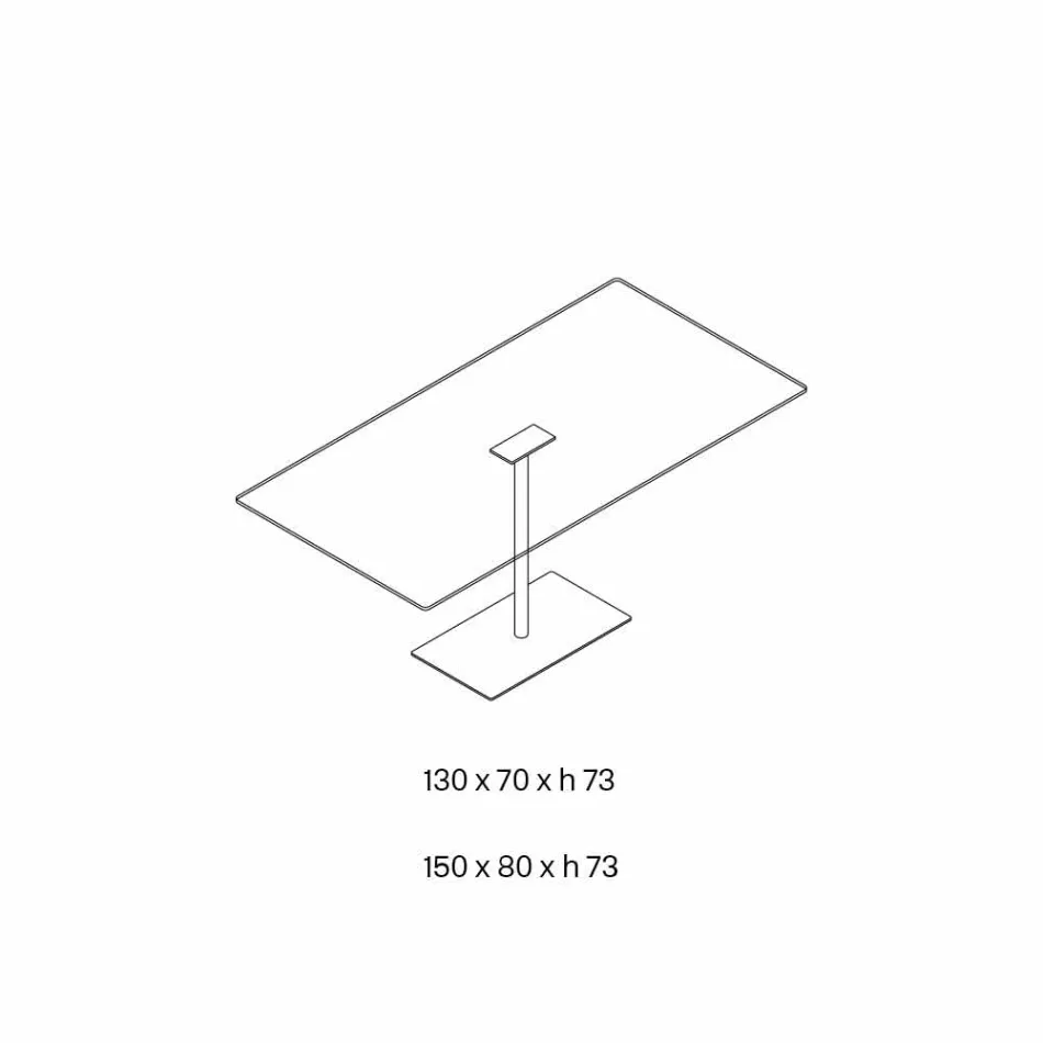 Nowoczesny prostokątny stół w wędzonym lub ultralekkim szkle Made in Italy - Dolce Viadurini