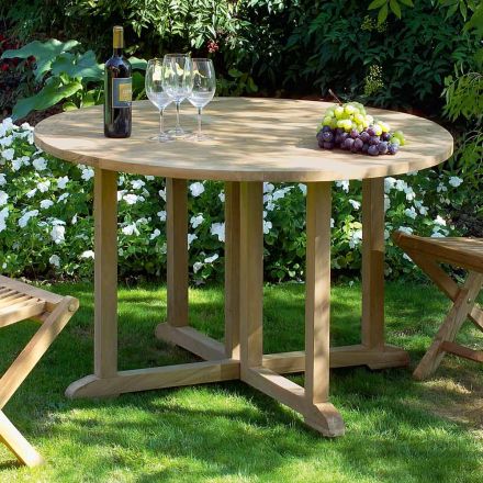 Składany stół ogrodowy z drewna tekowego - Yggdrasil Viadurini