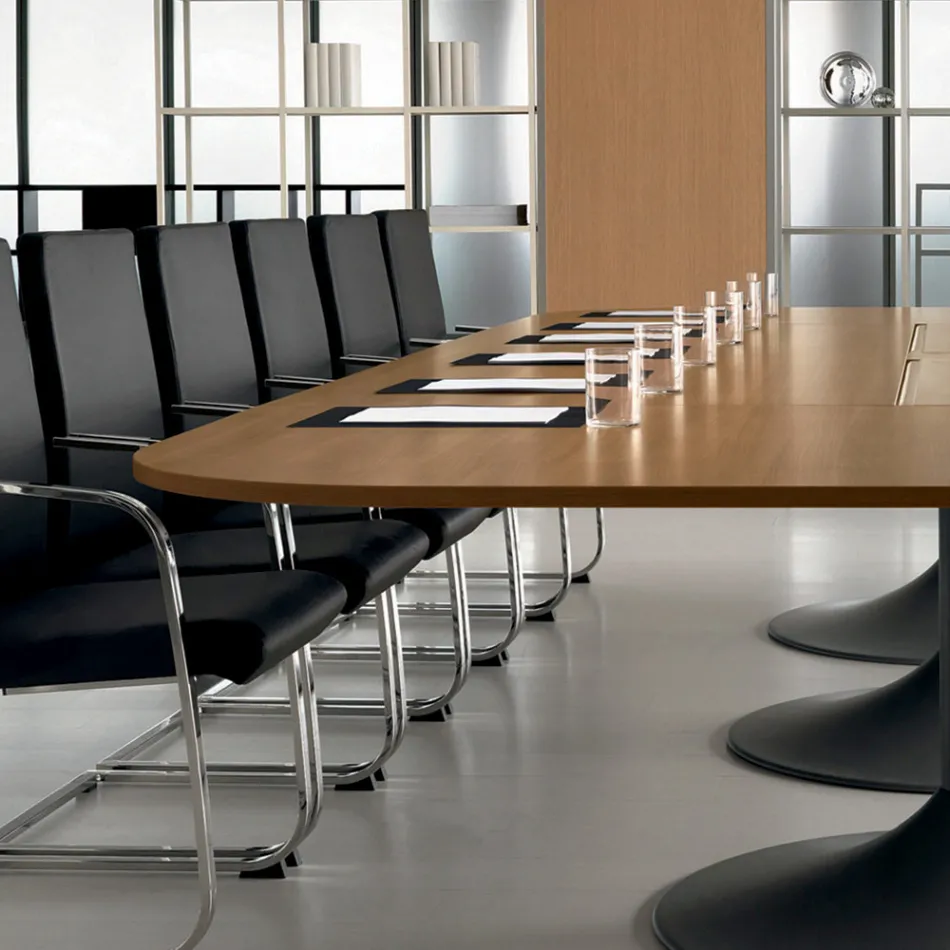 Stół konferencyjny z melaminy w kształcie naturalnego orzecha - Gaelle Viadurini