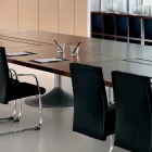 Stół konferencyjny z melaminy w kształcie ciemnego dębu - Gaelle Viadurini