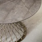 Okrągły stół rozkładany do 170 cm z metalu i HPL - Sorriso Viadurini