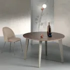 Rozkładany okrągły stół z forniru orzechowego Canaletto - Tonico Viadurini