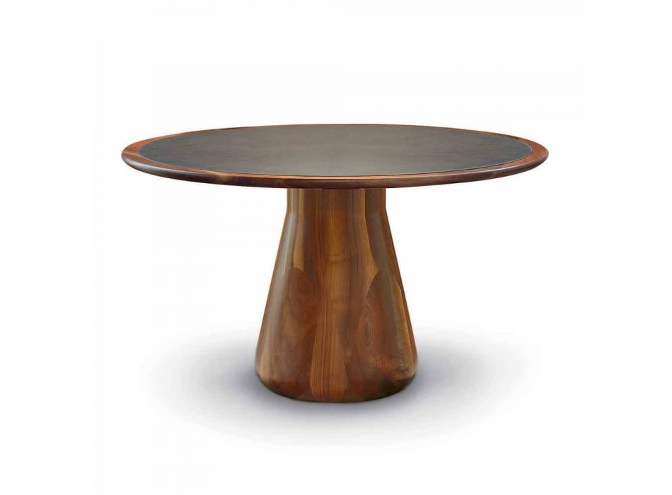 Okrągły stół z litego drewna orzechowego, Carlo Viadurini