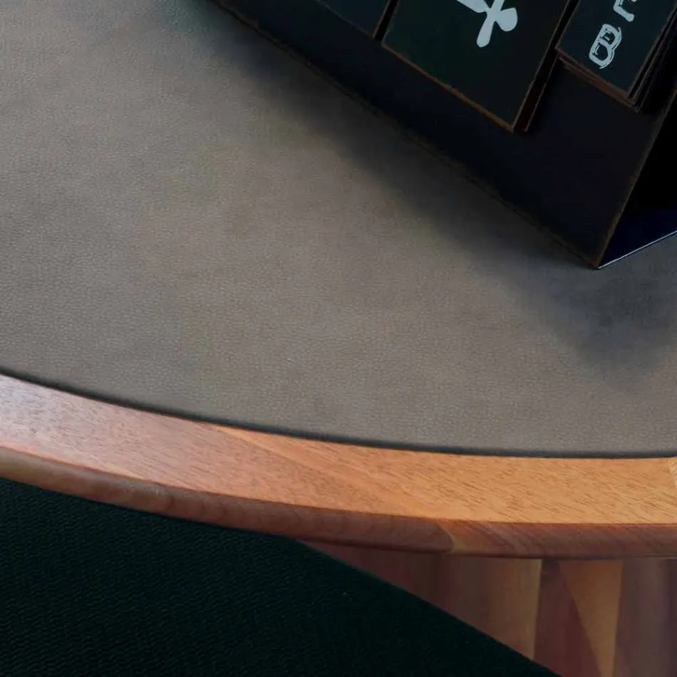 Okrągły stół z litego drewna orzechowego, Carlo Viadurini