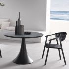 Okrągły stół zewnętrzny z malowanego proszkowo aluminium i szkła - Arcade Viadurini