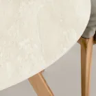 Okrągły stół ogrodowy z ceramiki Chianca firmy Ostuni Made in Italy - Pegaso Viadurini