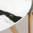 Okrągły stół ogrodowy z białej ceramiki Panda Made in Italy - Pegaso Viadurini