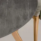 Okrągły stół ogrodowy z szarej ceramiki kamiennej Made in Italy - Pegaso Viadurini