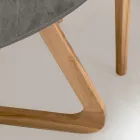 Okrągły stół ogrodowy z szarej ceramiki kamiennej Made in Italy - Pegaso Viadurini