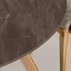 Okrągły stół ogrodowy z ceramiki Pulpis Brown Made in Italy - Pegaso Viadurini