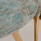 Okrągły ceramiczny stół ogrodowy Santos Made in Italy - Pegaso Viadurini