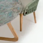 Okrągły ceramiczny stół ogrodowy Santos Made in Italy - Pegaso Viadurini