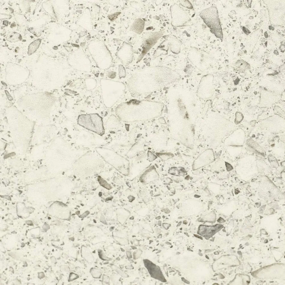 Okrągły stół ogrodowy z białej ceramiki z lastryko Made in Italy - Pegaso Viadurini