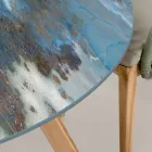 Okrągły ceramiczny stół ogrodowy Storm Made in Italy - Pegaso Viadurini