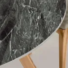 Okrągły stół ogrodowy z zielonej ceramiki we Francji Made in Italy - Pegaso Viadurini