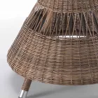 Okrągły stół ogrodowy z polirattanu ze szklanym blatem - Gigi Viadurini