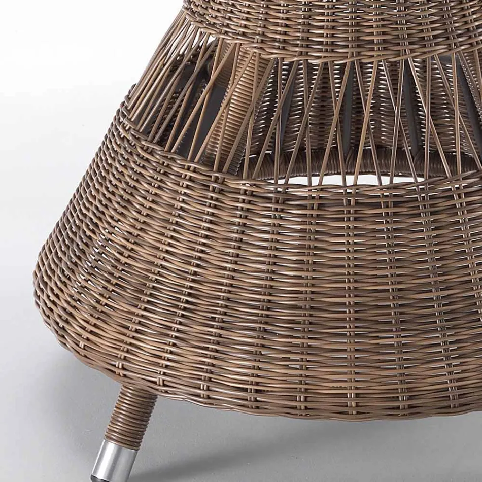 Okrągły Stół Ogrodowy z 4 Fotelami z Podłokietnikami - Gigi Viadurini