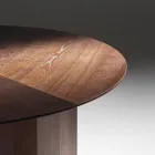 Okrągły stół jadalny ze sklejki fornirowanej jesionem - Libra Viadurini