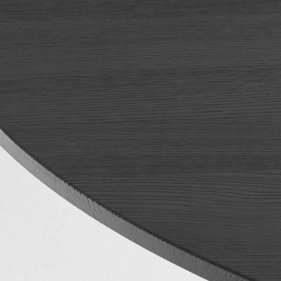 Okrągły stół jadalny ze sklejki fornirowanej jesionem - Libra Viadurini