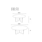 Okrągły stół jadalny ze sklejki fornirowanej jesionem - Libra Viadurini