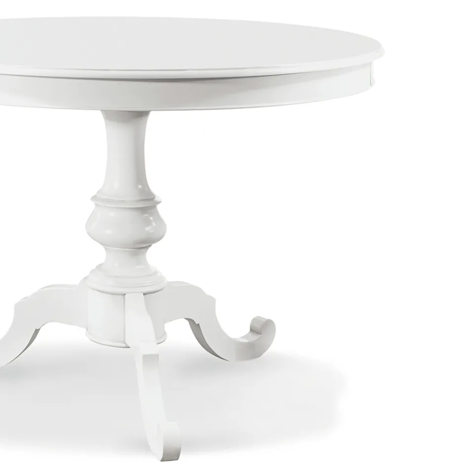 Okrągły rozkładany stół do salonu z drewna Made in Italy - Vittoria Viadurini