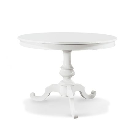 Okrągły rozkładany stół do salonu z drewna Made in Italy - Vittoria Viadurini