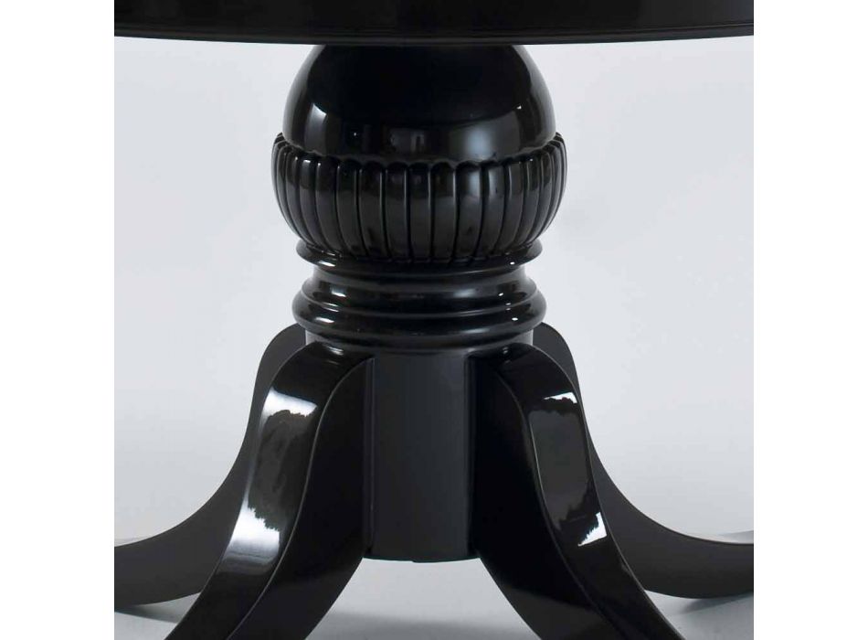 Klasyczny okrągły stół z polerowanego mahoniu, średnica 150cm, Akim Viadurini