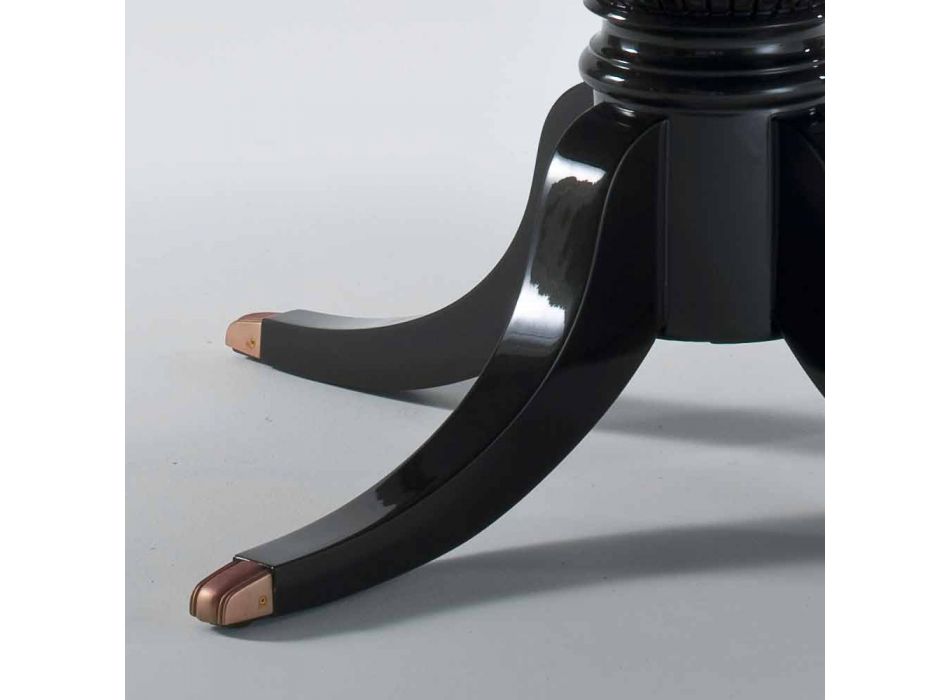 Klasyczny okrągły stół z polerowanego mahoniu, średnica 150cm, Akim Viadurini