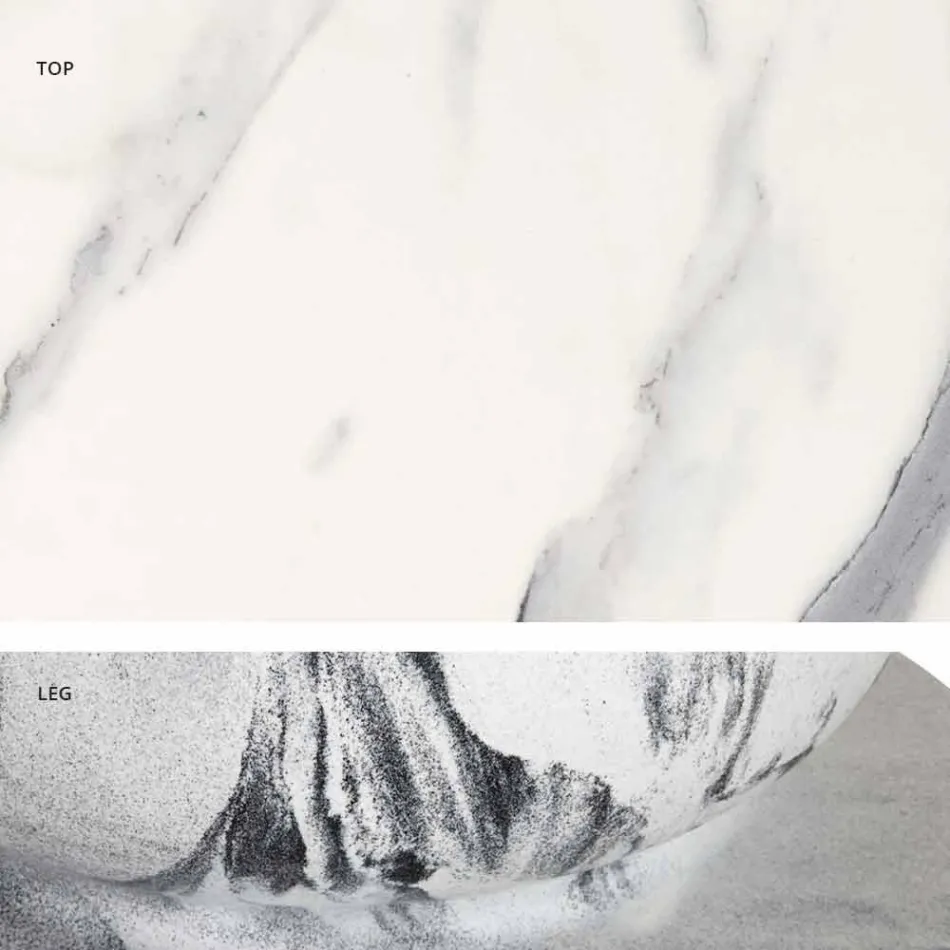 Okrągły stół o klasycznym designie, Ø140 i blat HPL - XIX wiek według prowadnicy Viadurini