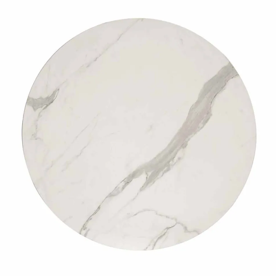 Okrągły stół o klasycznym designie, Ø140 i blat HPL - XIX wiek według prowadnicy Viadurini