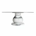 Okrągły stół o klasycznym designie, Ø140 i blat HPL - XIX wiek według prowadnicy Viadurini