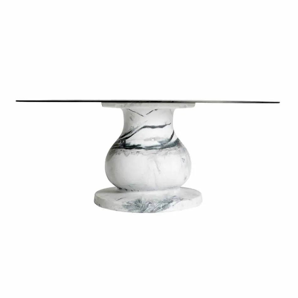 Okrągły stół o klasycznym designie, Ø140 i blat HPL - XIX wiek według prowadnicy Viadurini