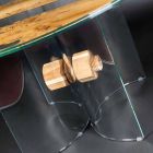 Okrągły stół projektowanie szkła weneckiego i drewniane delfina Viadurini