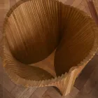 Okrągły stół ze szkła i olejowanego jesionu Made in Italy - Madame Viadurini