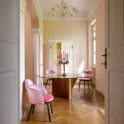 Okrągły stół ze szkła i olejowanego jesionu Made in Italy - Madame Viadurini