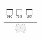 Okrągły stół ze szkła i olejowanego jesionu Made in Italy - Madame Viadurini
