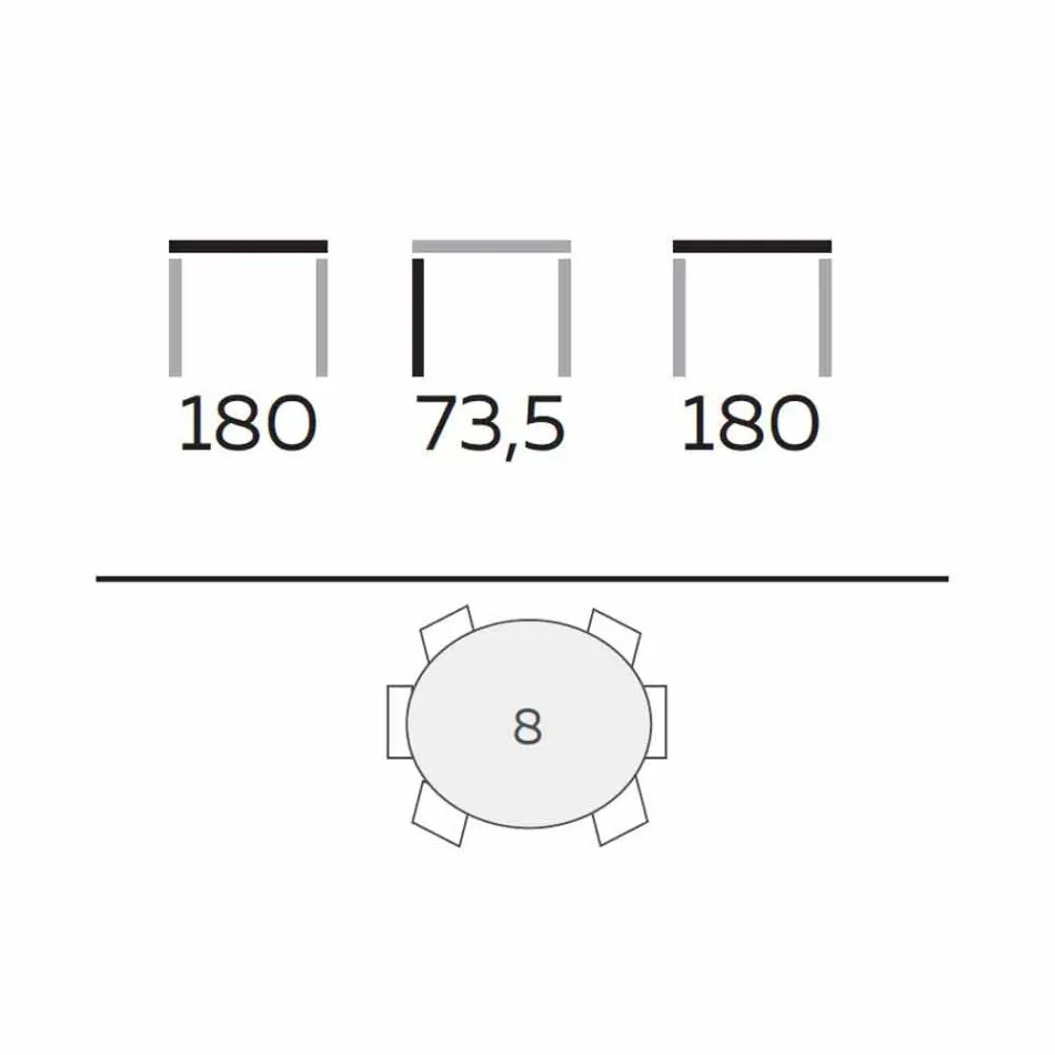 Okrągły stół ze szkła i olejowanego jesionu Made in Italy - Madame Viadurini