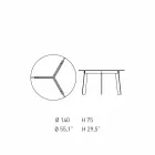 Nowoczesny okrągły stół ze stali i kolorowego lakierowanego MDF - Aronte Viadurini