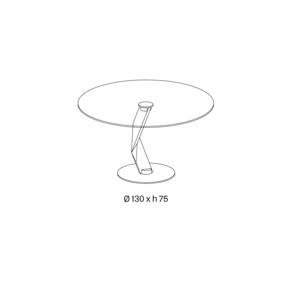 Okrągły stół o nowoczesnym designie z wyjątkowo przezroczystego szkła wyprodukowanego we Włoszech - Akka Viadurini
