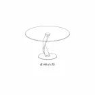 Okrągły stół o nowoczesnym designie z wyjątkowo przezroczystego szkła wyprodukowanego we Włoszech - Akka Viadurini