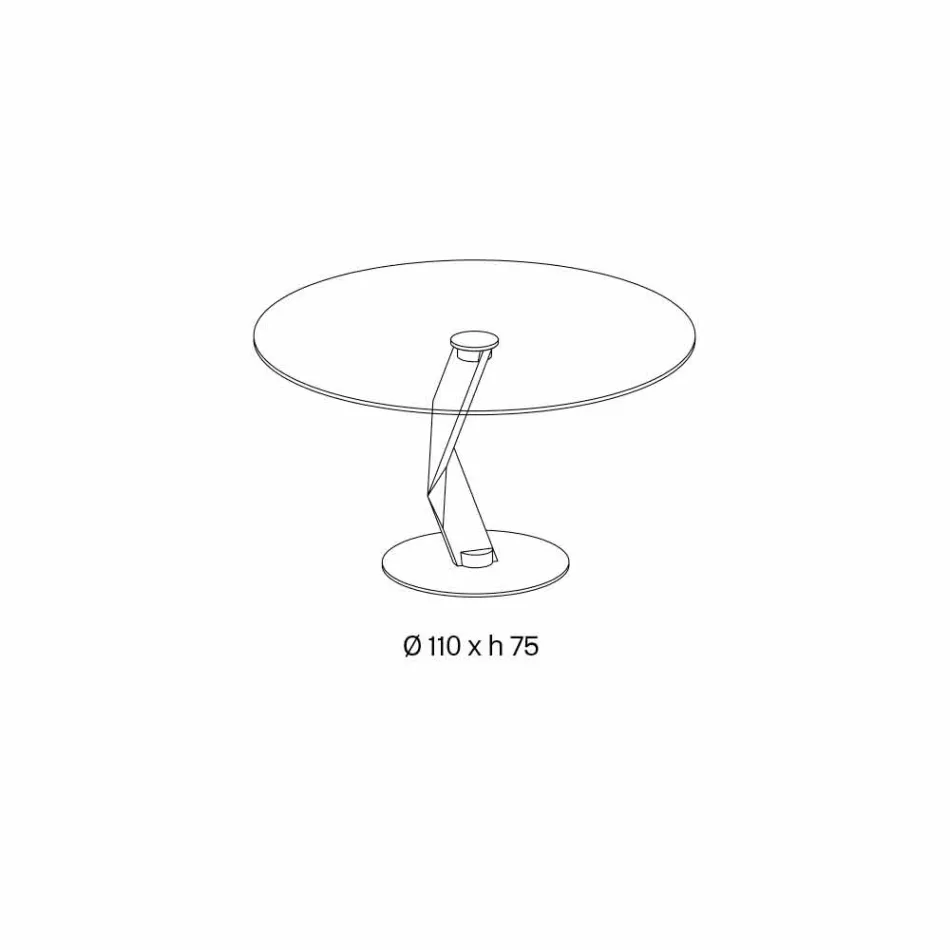 Okrągły stół o nowoczesnym designie z wyjątkowo przezroczystego szkła wyprodukowanego we Włoszech - Akka Viadurini