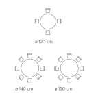 Naprawiono okrągły stół z ceramicznym blatem wyprodukowanym we Włoszech - nożyczki Viadurini