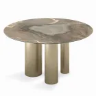 Naprawiono okrągły stół z ceramicznym blatem wyprodukowanym we Włoszech - nożyczki Viadurini