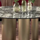 Naprawiono okrągły stół z ceramicznym blatem wyprodukowanym we Włoszech - nożyczki Viadurini